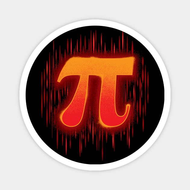 Greek Pi - Orangey Red Magnet by DCLawrenceUK